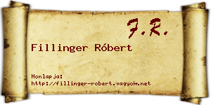 Fillinger Róbert névjegykártya