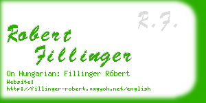 robert fillinger business card